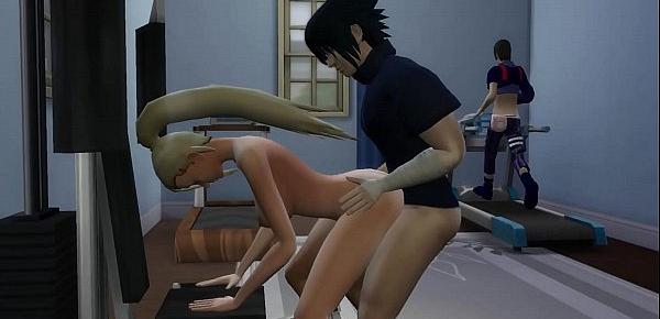  Ino y Sasuke Marido Engañado en Ejercicios Sexual Esposa Follada al frente de su Marido Cornudo Naruto Hentai Netorare